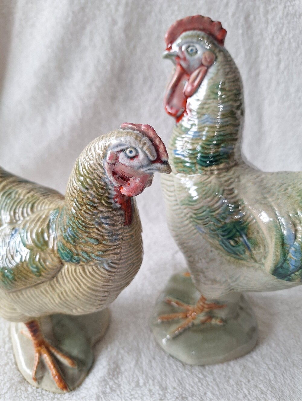 Vintage Madeline Originals California Ceramic Rooster Hen Figurine Pair USA - Picture 5 of 16